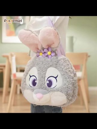 【乐园必备】迪士尼疯狂动物城尼克朱迪玫瑰绒大脸包可爱毛绒双肩 #好物推荐🔥 #好物分享🔥 #生日礼物 #双肩包 #朱迪