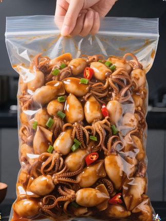 福利款到手八个】带籽鱿鱼仔香辣开袋即食海鲜解馋休闲小零食