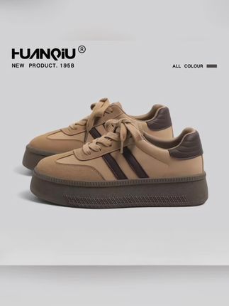 环球厚底德训鞋女2025新款复古秋冬棕色鞋子小众学生休闲百搭板鞋#百搭鞋子 #休闲鞋 #百搭小白鞋 #软底小单鞋 #女鞋穿搭