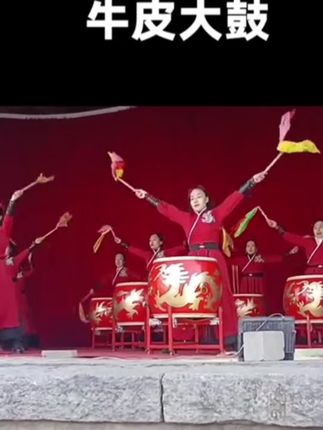 头层牛皮大鼓中国红龙鼓平放鼓寺庙鼓上跳舞鼓威风锣鼓堂鼓演出鼓