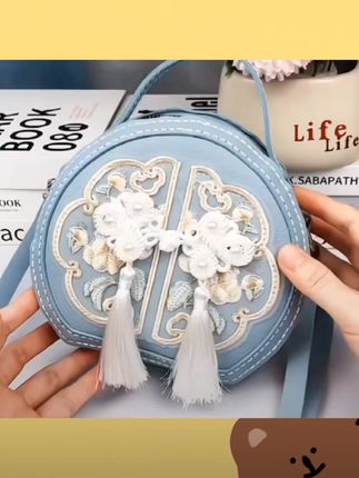 流苏古风手提蕾丝刺绣包包手工包材料包非成品#手工diy#仙女必备 #礼物