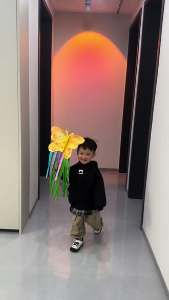 春日手工蝴蝶风筝简单又好玩#记录幼崽的童年碎片 #我家小萌娃正在渐渐长大 #陪娃时光当然要拍照记录啊 #我的小萌娃 #