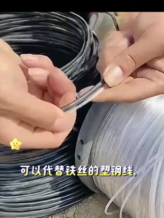 可以代替铁丝的塑钢线,在农业和养殖中应用广泛。它不生锈、不导电、不伤膜、不伤果、不怕风吹雨淋日晒,安装方便,厂家批发,质量保证。长度有多种规格可选。#塑钢线