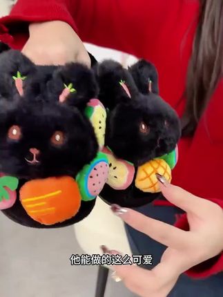 #上热门可爱小白兔棉拖鞋女2025新款秋冬季外穿居家室内防滑卡通毛毛拖鞋