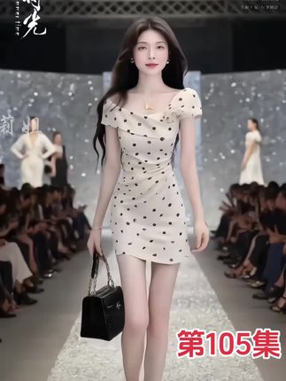 第105集/小个子温柔纯欲风不规则修身波点收腰包臀设计感连衣裙女时尚短裙#优雅气质 #引领时尚潮流