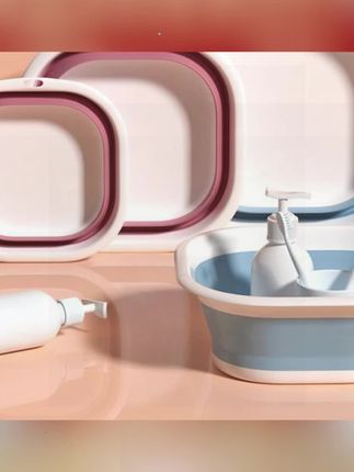 #折叠洗脸盆#脸盆#折叠脸盆 #家用洗脸盆#折叠盆洁丽雅可折叠洗脸盆家用学生宿舍用便携式压缩旅行洗衣塑料盆大号