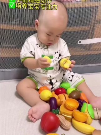 儿童苹果切切乐仿真过家家厨房可剥壳可啃咬仿真水果蔬菜益智玩具#萌娃系列 #水果切切乐玩具 #仿真水果 #过家家玩具