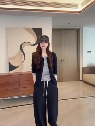 宽松时尚假两件拼接针织衫女士2025春秋新款显瘦减龄气质长袖上衣#休闲穿搭 #百搭上衣 #显瘦遮肉 #韩系穿搭 #洋气小衫