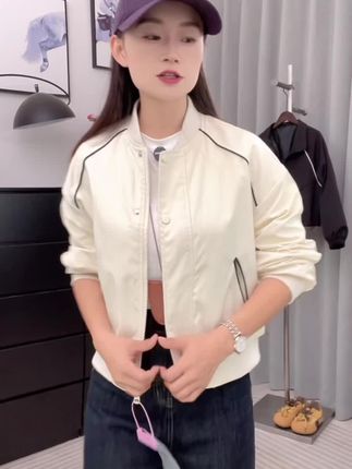 休闲棒球服外套女装品质秋季设计感时尚宽松百搭夹克女外套