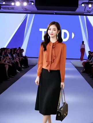 时尚真丝衬衫女长袖春秋新款气质桑蚕丝显瘦上衣#衬衫 #穿搭