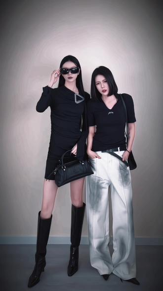 双A大女主炸街穿搭 #拽姐穿搭
#ootd穿搭
#黑色系穿搭
#闺蜜炸街