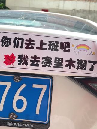 你们上班吧,我去赛里木湖了车贴#车贴 #我要上热们 #旅游