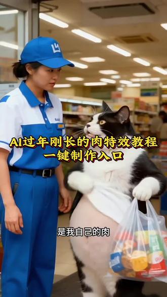 萌宠超市趣事,AI过年刚长的肉特效模板及教程来啦! #剪映 #A1过年长肉萌宠超市搞笑视频 #抖音ai创作 #这是肉是肉我自己的ai特效教程#AI春节长肉特效教程 这是我自己的肉 过年长的肉特效入口 AI春节长肉模板 萌宠超市搞笑视频