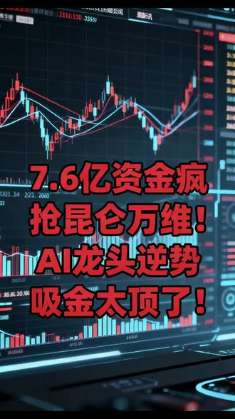 7.6亿资金疯抢昆仑万维!AI龙头逆势吸金太顶了!#昆仑万维股票 #昆仑万维 #ai龙头股 #财经股票 #股民交流
