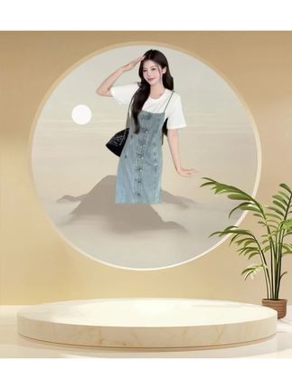 #我要上热门 这款假两件牛仔裙洋气又好看,微胖姐妹也可以放心入手!#谁穿谁好看系列 #牛仔裙穿搭 #遮肉显瘦