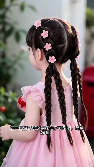 春天的第一扎!粉粉嫩嫩的樱花辫,出门回头率200%!#儿童编发 #儿童编发教程 #生女儿就是用来打扮的 #把女儿打扮成精致小公主 #编发教程