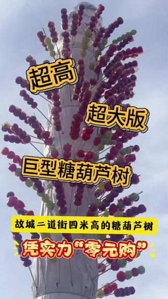 二道街请大家吃糖葫芦啦!买的哪有“够”的香~#糖葫芦树