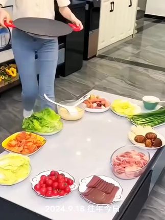 不粘锅无烟自助电烤盘韩式烤肉锅麦饭石家庭烧烤盘多功能一体锅 #方便又实用 #厨房好物 #在家做美食