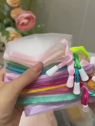 泽漱漱加厚彩色丝带起泡网细腻洗面奶手工皂双层肥皂网快速洗脸#洗面奶起泡器 #起泡网 #肥皂网