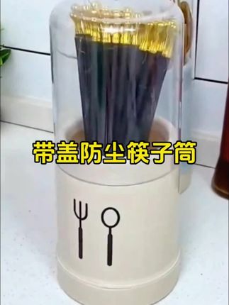 #新特效 带盖防尘筷笼筷子筒沥水筷子笼餐具收纳塑料家用厨房筷子盒置物架#筷子筒 #带盖筷子筒