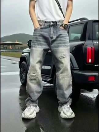 # #显高显瘦显腿长#男士牛仔裤#秋日户外就穿琥珀系 #百搭裤子#这个秋天被琥珀系治愈了
