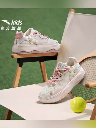 安踏儿童女大童板鞋透气防滑耐磨厚底ins欧若风休闲低帮#高品质时尚童鞋 #休闲运动鞋#防滑耐磨#低帮鞋 #板鞋