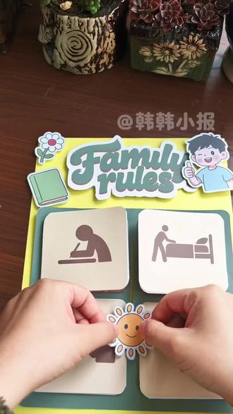 新人教版四年级下册英语第二单元家庭规则海报#人教版四年级下册英语 #人教版四年级下册英语第二单元 #小学英语 #英语教具