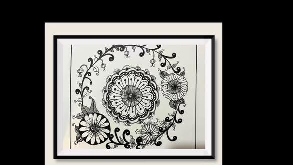 第75幅:今日的花环清新可爱哦,超简单得呀,一起试一试吧#跟着抖音学画画 #每日一画 #每日分享 #画画其实很简单 #解压禅绕画 @DOU+上热门 @DOU+小助手