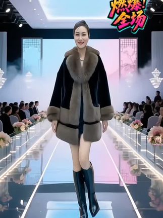 D【MZ严选】海宁网红冬季轻奢中长款时尚气质宽松女款外套99875