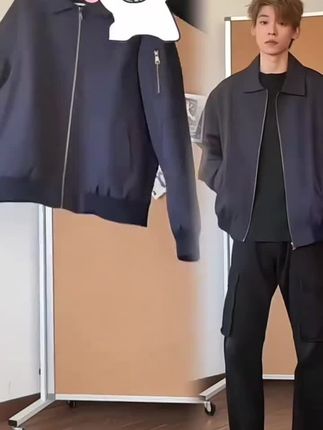 抖音旗舰 美式潮牌飞行夹克男款高级感痞帅秋季短款工装外套翻领高街棒球服#外套穿搭