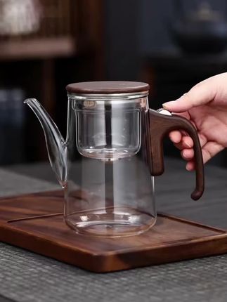 家用全玻璃内胆磁吸飘逸杯/茶水分离泡茶壶/耐高温办公室冲茶器#飘逸杯 #冲茶器 #玻璃内胆杯