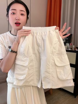 超洋气的女童工装风纯棉短裤,绵绵软软的巨舒服,这个价超值! #童裤 #工装短裤#潮童必备#白色短裤#生儿子就是用来打扮的