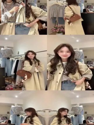 卡其色风衣外套女中长款小个子2025新款春秋季巨好看今年流行爆款#每日上新 #穿出你的时尚你的感觉 #谁穿谁美