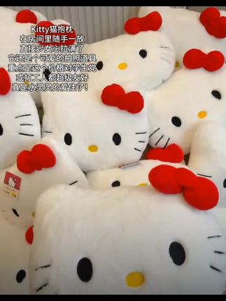 好闺闺送的kitty抱枕 真的爱爆啦 每天晚上都要抱着睡觉#呆萌呆萌 #抱枕