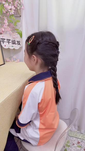 小女孩麻花辫这样编,好看又有纹理#盘发教程#编发教程#儿童编发#儿童发型#日常儿童编发