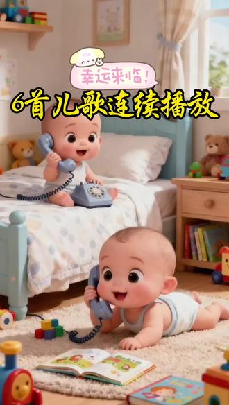 6首儿歌连续播放|《打电话》《天上掉下个猪八戒》《拍手歌》《动物叫》《小燕子》《采蘑菇的小姑娘》#早教动画 #儿歌 #启蒙早教 #儿童动画 #原创动画