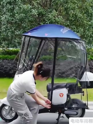 新款电动车全包围遮雨棚防雨罩电瓶车正规雨棚摩托车车棚可车篷#电动车雨棚 #电动车遮阳雨棚