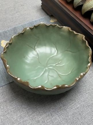 陶瓷岩生釉茶洗水盂笔洗盆大号茶渣缸桶功夫茶具配件洗荼碗家用#陶瓷茶渣缸