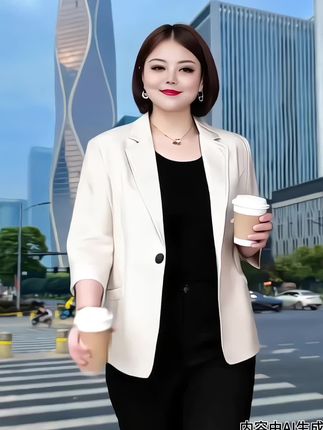 #大码西装外套 #早秋穿搭 #气质女装 #洋气减龄 #谁穿谁好