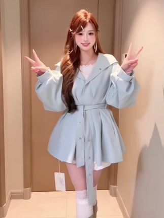 #韩系穿搭 #风衣 #通勤搭配 #梨形身材穿搭 #风衣外套中长款