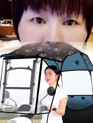 电动车雨篷快拆棚电瓶摩托车防风挡雨防晒伸缩遮阳伞全折叠雨棚蓬