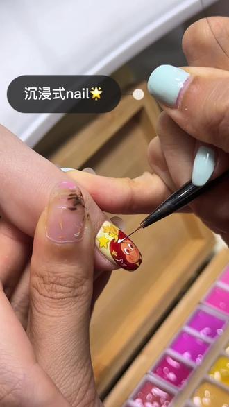 沉浸式nail🌟|看我两秒画一个星星人! 标题党一下的#星星人#可爱美甲#沉浸式 #美甲教程#手绘美甲