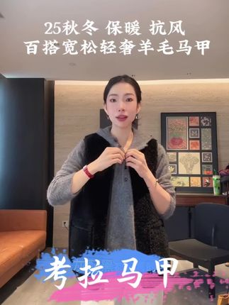 25秋冬 保暖 抗风 百搭 宽松 轻奢 羊毛马甲 爱了爱了, #显高显瘦穿搭 #减龄气质 #秋冬穿搭 #轻奢女装 #马甲线 @幸运燕儿