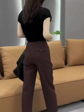 梨形身材显瘦大码休闲裤子女2025年加绒加厚九分直筒哈伦裤高腰#直筒裤 #哈伦裤 #休闲裤 #显瘦裤子 #百搭裤子
