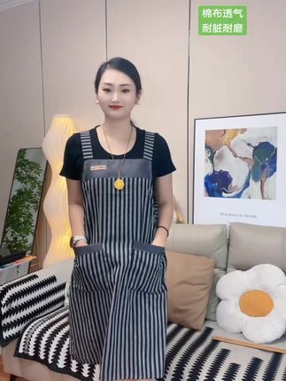 加肥加大款棉布围裙,耐磨耐脏#强烈推荐 #围裙 #视频同款 #厨房好物 #围裙罩衣