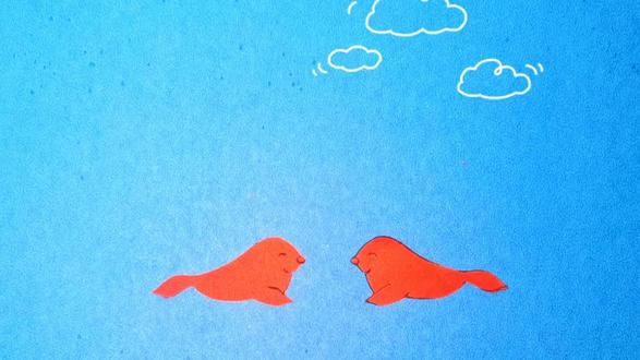 【索菲剪纸】小海豚 和孩子一起做动物剪纸#动物 #海豚 #剪纸教程 #儿童手工 #亲子 #幼儿园手工