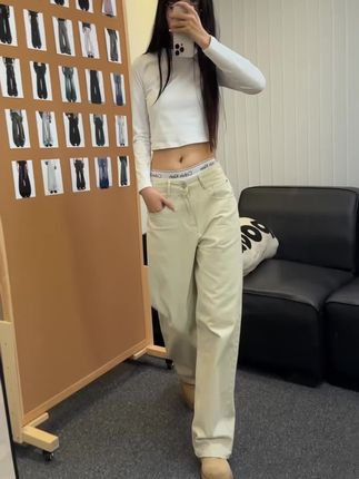百搭四季款通勤穿搭中性风直筒宽松百搭直筒休闲长裤裤子