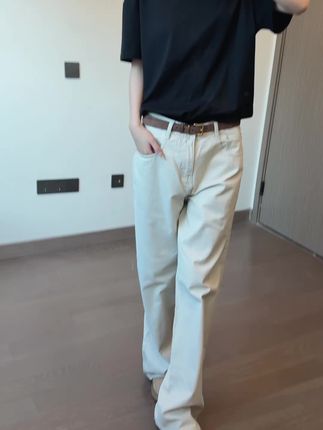 百搭四季款通勤穿搭中性风直筒宽松百搭直筒休闲长裤裤子