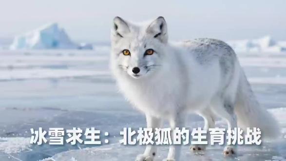 冰雪求生:北极狐的生育挑战 北极男狐讨老婆不仅要有养家的捕猎本领,还需要是打架的高手#动物世界 #动物解说 #动物科普