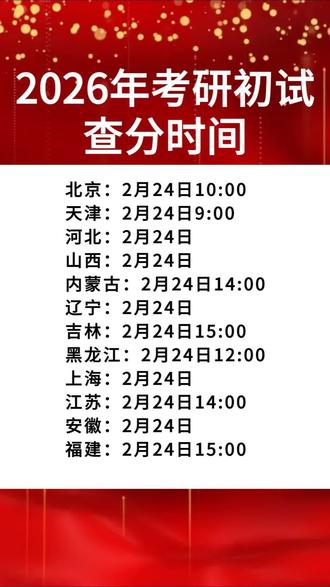 2026年考研初试
查分时间